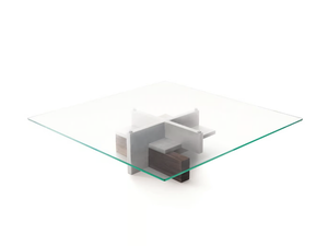 TANGRAM - Low square glass coffee table - Coffee table by Kreoo