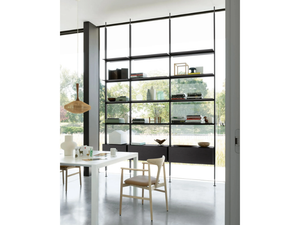 AVENUE-UP - Floor-ceiling mounted open bookcase - Cabinet by Kristalia