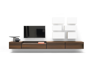 AVENUE - Wall-mounted TV wall system - Cabinet by Kristalia