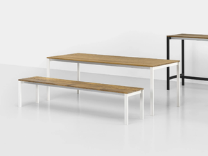 BE-EASY SLATTED - Rectangular teak garden table - Table by Kristalia