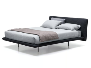 CLAPIS - Fabric double bed with upholstered headboard - Bed frame by Kristalia