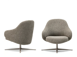 DUA LOUNGE - Swivel armchair with armrests with 4-spoke base - Armchair by Kristalia