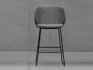 DUA - Sled base high fabric stool with back - Stool by Kristalia