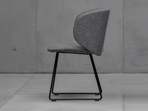 DUA - Sled base upholstered fabric chair - Chair by Kristalia