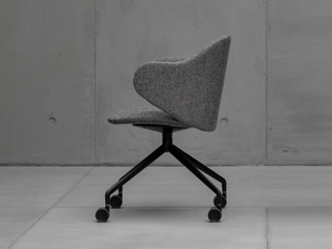 DUA - Swivel fabric chair with castors - Chair by Kristalia