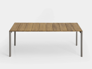 MAKI SLATTED - Extending rectangular teak garden table - Table by Kristalia