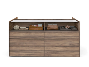 NOVEL ISLAND - Wooden chest of drawers with integrated handles - drawer by Kristalia