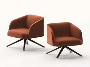 TIMO - Trestle-based fabric easy chair with armrests - Armchair by La Cividina
