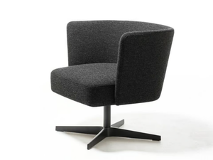 VELOUR - With 4-spoke base fabric easy chair with armrests - Armchair by La Cividina