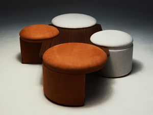AMAZONE - Sectional upholstered round fabric pouf - Sofa by La Manufacture