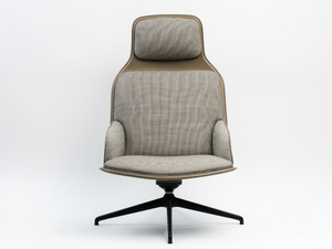 ASSEMBLAGE - Fabric armchair with 4-spoke base with armrests with headrest - Armchair by La Manufacture