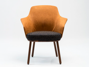 LINUS - Upholstered chair with armrests with integrated cushion - Accessories by La Manufacture