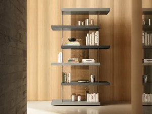 AIR - 1462 - Open freestanding wood and glass bookcase - Cabinet by Lago