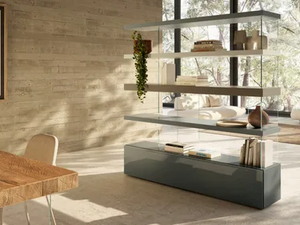 AIR - 1466 - Open freestanding glass bookcase - Cabinet by Lago