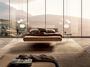 AIR - Double bed with upholstered headboard - Bed frame by Lago