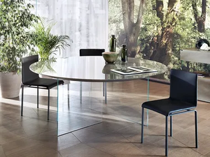 AIR GLASS - Round glass table - Table by Lago