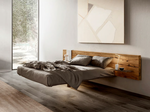 FLUTTUA WILDWOOD - Suspended wooden double bed - Bed frame by Lago