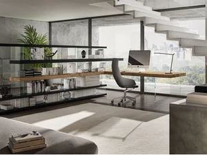 HOME OFFICE 1255 - AIR - Sectional bookcase with secretary desk - Cabinet by Lago