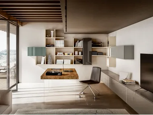 HOME OFFICE 1260 - Sectional floating bookcase - Cabinet by Lago