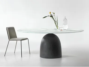 JANEIRO XGLASS - Round glass table - Table by Lago