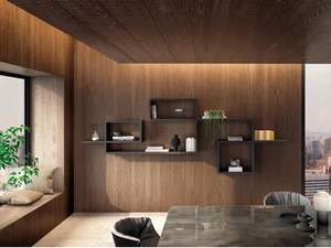 LAGOLINEA - 2631 - Floating open wooden bookcase - Cabinet by Lago