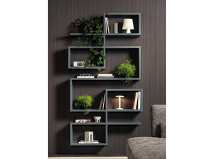 LAGOLINEA - 2638 - Open floating wooden bookcase - Cabinet by Lago