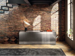 MATERIA - 1006B - Glass sideboard with doors - Cabinet by Lago