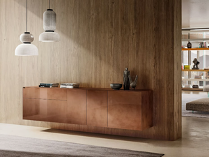 MATERIA 1009 - Suspended glass sideboard - Cabinet by Lago