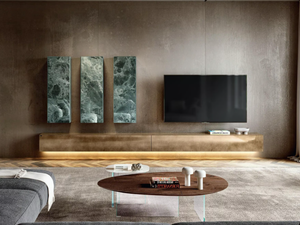 MATERIA - 2157 - Glass TV wall system - Cabinet by Lago