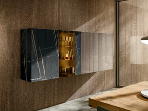 N.O.W. 1384 - Suspended glass sideboard - Cabinet by Lago
