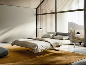 STEEL BED FREESTANDING - Double bed with upholstered headboard - Bed frame by Lago