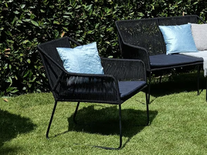 AMAYA - Steel garden armchair with armrests - Armchair by Lambert