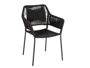 AMAYA - Steel garden chair with armrests - Chair by Lambert