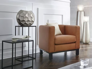 BELLA - Leather armchair with armrests - Armchair by Lambert