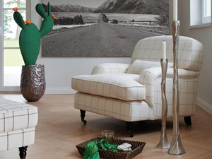 CONTINENTAL - Fabric armchair with armrests - Armchair by Lambert