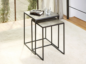 DADO - Square aluminium side table - Coffee table by Lambert