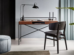 DERRICK - Wooden secretary desk with drawers - Desk by Lambert