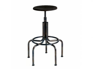 INDUSTRIE - Iron stool height-adjustable - Stool by Lambert