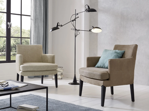 SALOTTO - Fabric easy chair with armrests - Armchair by Lambert