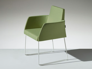 FLEET - Sled base fabric easy chair with armrests - Armchair by LAMM