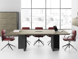 ELITE - Rectangular meeting table with cable management - Table by Las Mobili
