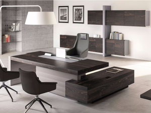 JERA - L-shaped executive desk with shelves - Desk by Las Mobili