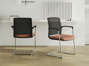 RASSEGNA - Cantilever upholstered fabric chair - Chair by Las Mobili