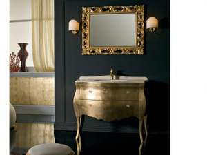 BELLAGIO 4 - Floor-standing gold leaf vanity unit with drawers - Washbasin cabinet by LASA IDEA