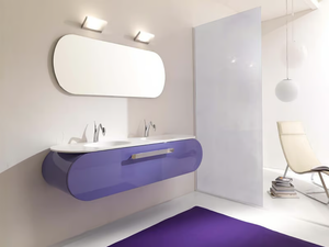 FLUX_US 2 - Double wall-mounted vanity unit - Washbasin cabinet by LASA IDEA