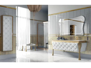 GAUDÌ JEWEL 14 - Double gold leaf console sink - Washbasin cabinet by LASA IDEA