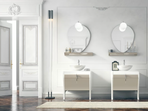 GAUDÌ PLANE 05 - Console sink with drawers - Washbasin cabinet by LASA IDEA