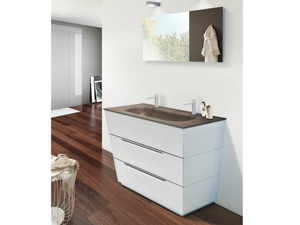 LIBECCIO 40 - Single vanity unit with drawers - Washbasin cabinet by LASA IDEA