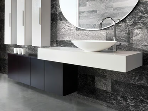 MARIPOSA 40 - Single wall-mounted vanity unit with drawers - Washbasin cabinet by LASA IDEA