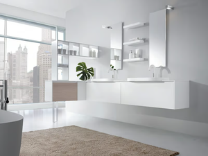 METROPOLIS 01 - Double wall-mounted vanity unit - Washbasin cabinet by LASA IDEA